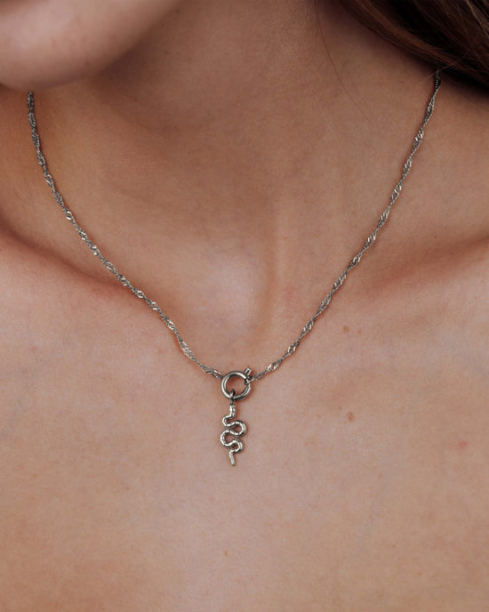 Serpent Singapore Chain Necklace Set Silver