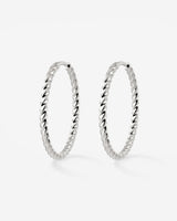 Twisted Hoops Large Silver
