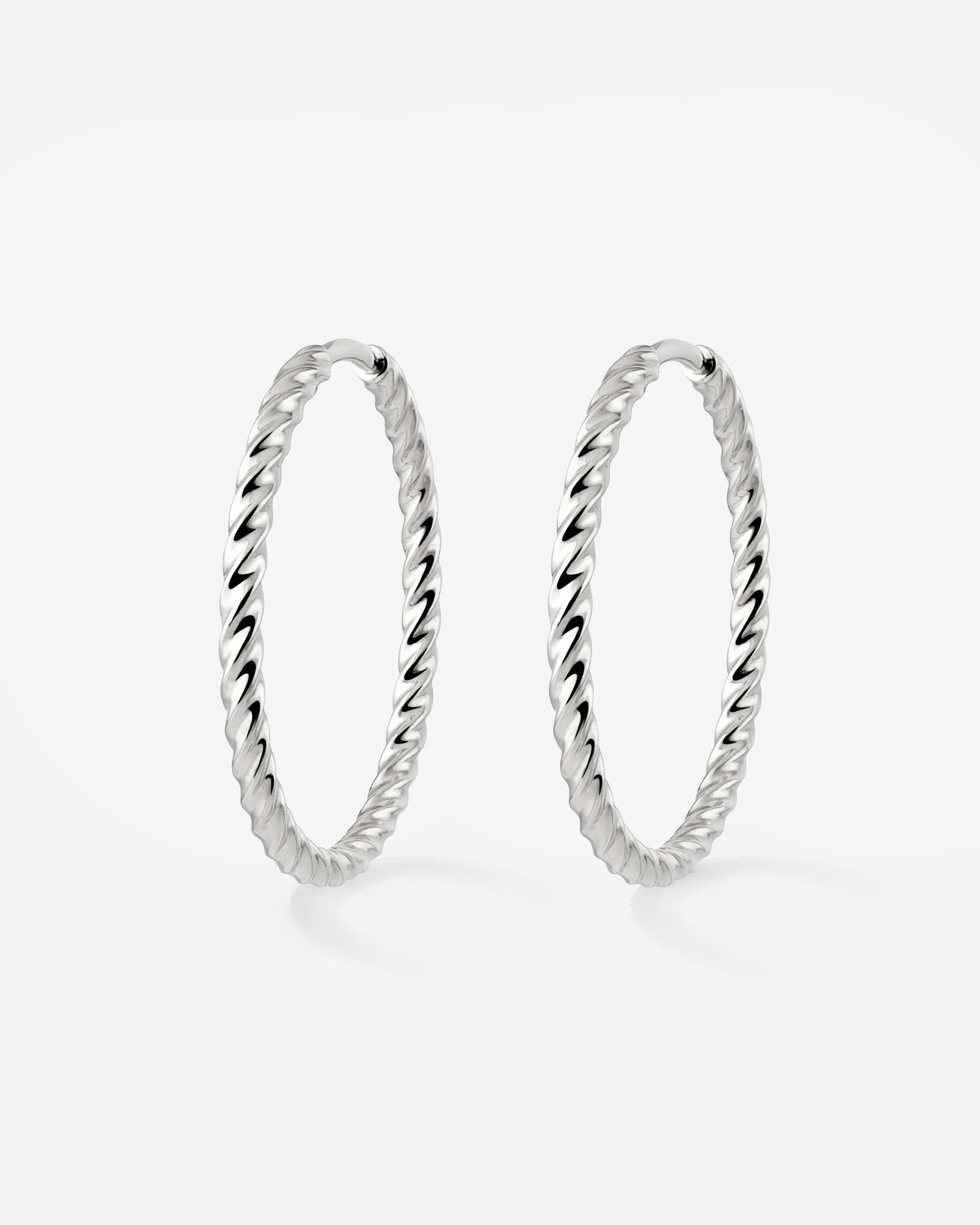 Twisted Hoops Large Silver