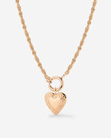 Vintage Heart Rope Chain Necklace Set Rose Gold