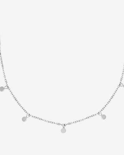 Tiny Coin Necklace Silver