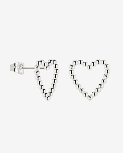 Heart of Gold Studs Silver