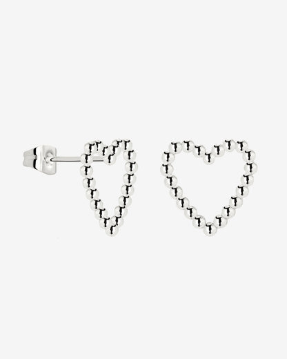 Heart of Gold Studs Silver