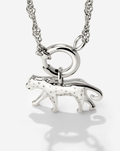 Leopard Singapore Chain Necklace Set Silver