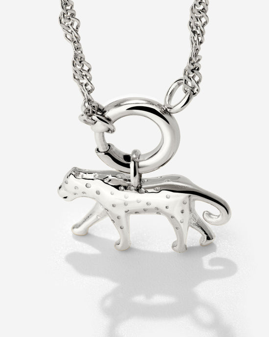 Leopard Singapore Chain Necklace Set Silver