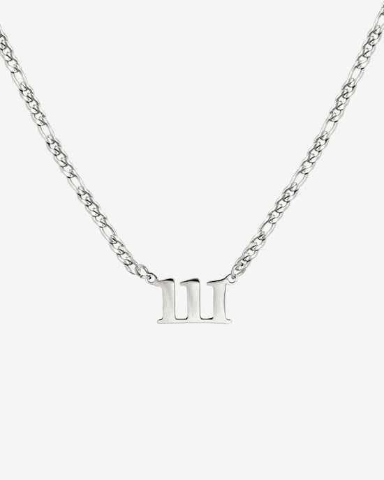 Angel Number Necklace Silver