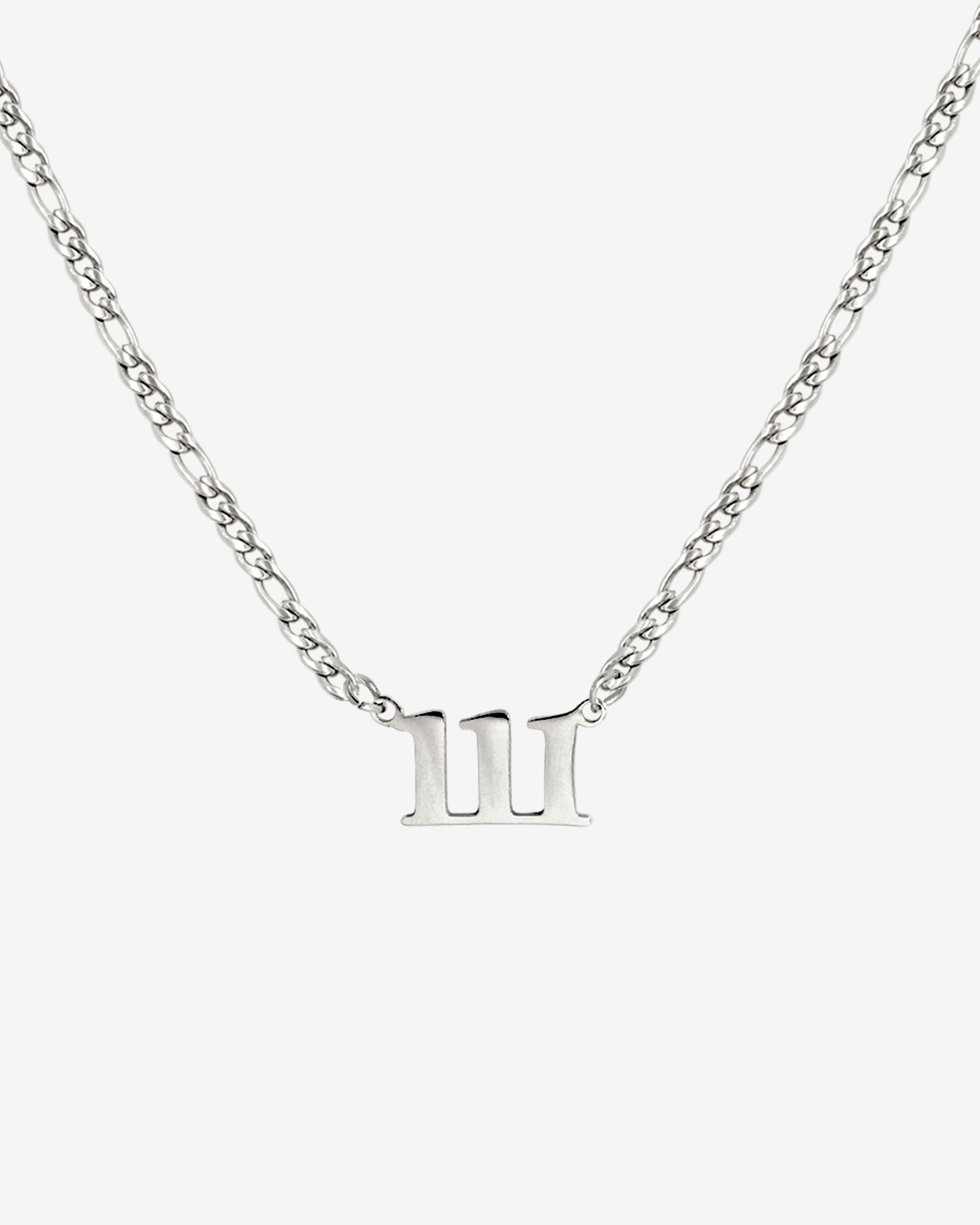 Angel Number Necklace Silver 111