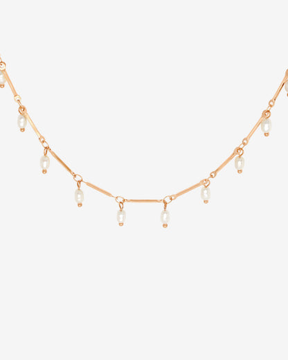 Annes Authentic Pearl Choker Rose Gold