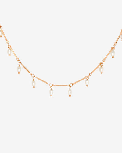 Annes Authentic Pearl Choker Rose Gold