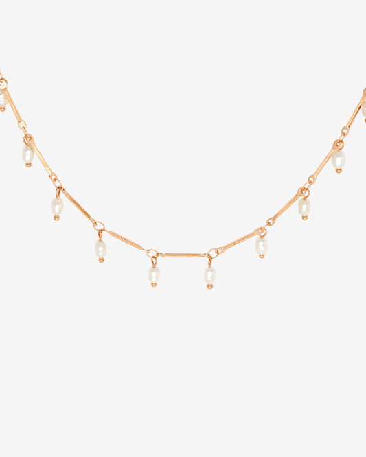 Annes Authentic Pearl Choker Rose Gold
