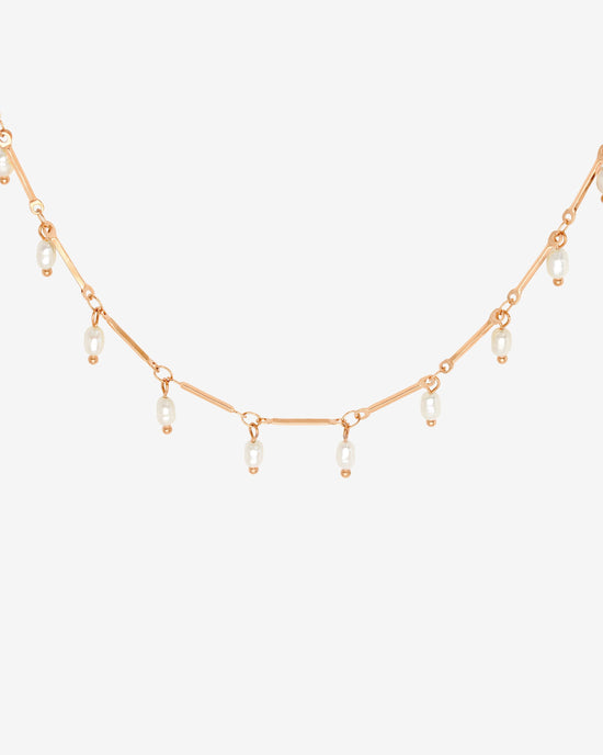 Annes Authentic Pearl Choker Rose Gold