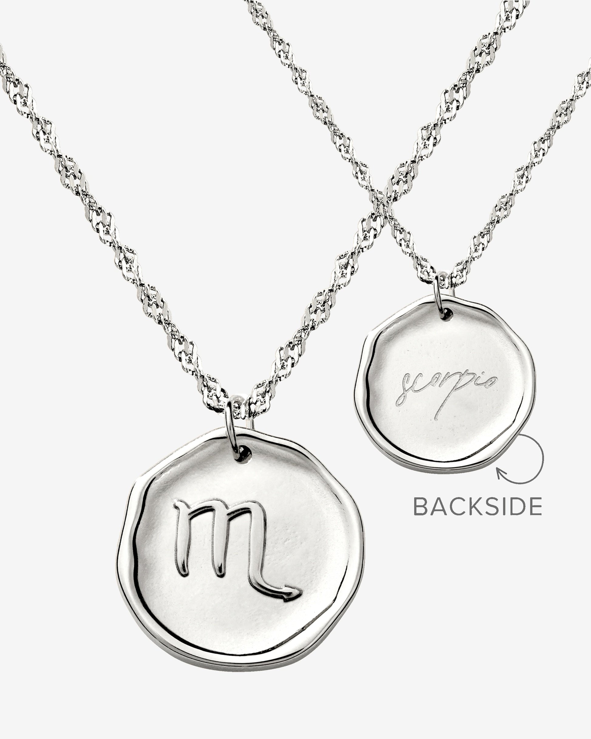 Zodiac Necklace – Scorpio Silver