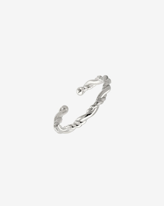 Curly Twist Toe Ring Silver