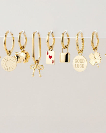 Lucky Clover Hoop Set Small Silver
