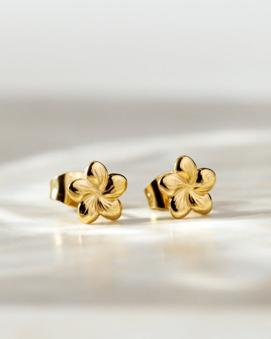 Floral Glow Studs Rose Gold