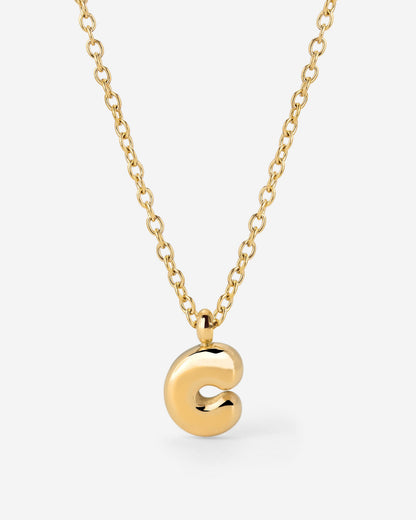 Bubble Letter Necklace gold