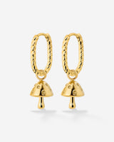 Cute Mushroom Twisted Oval Hoop Set Baby gold