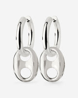 Chunky Gem Find Hoop Set Medium Silver