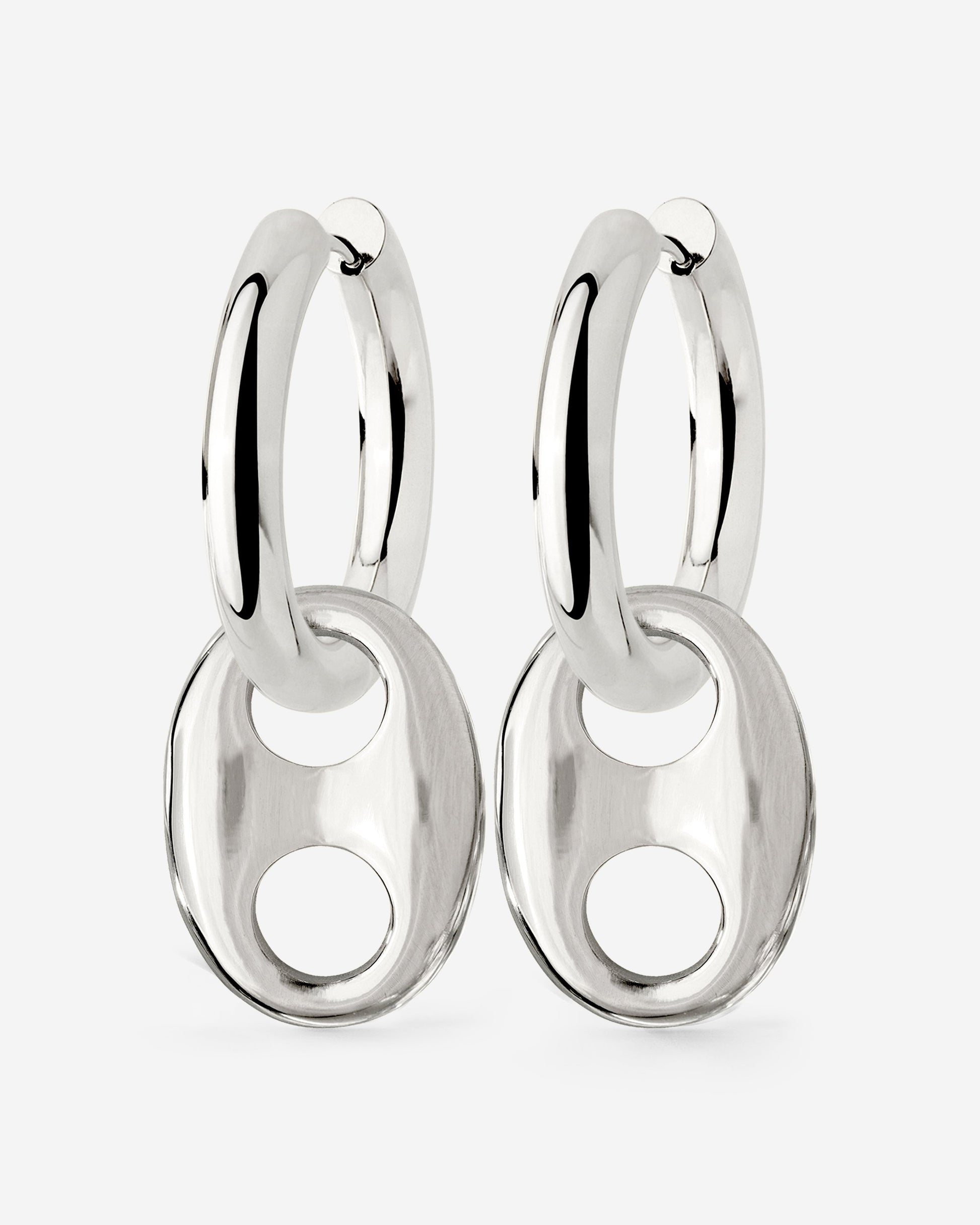 Chunky Gem Find Hoop Set Medium Silver
