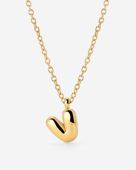 Bubble Letter Necklace gold