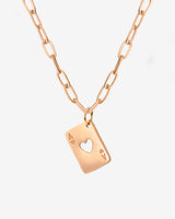 Heart Ace Necklace Rose Gold