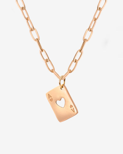 Heart Ace Necklace Rose Gold
