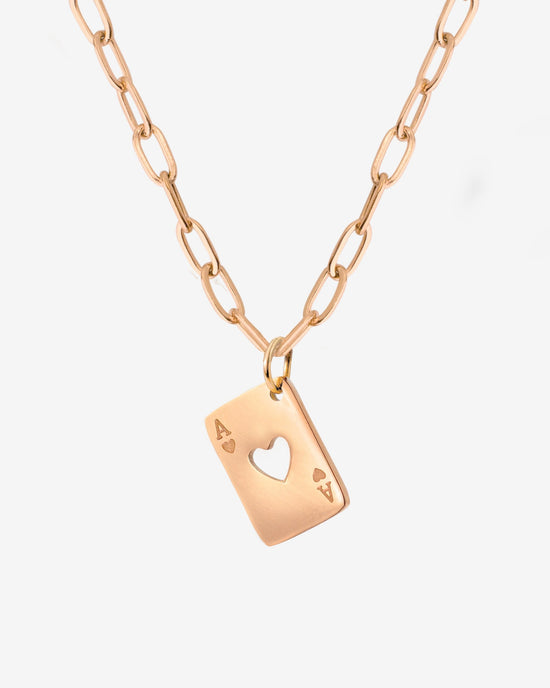 Heart Ace Necklace Rose Gold