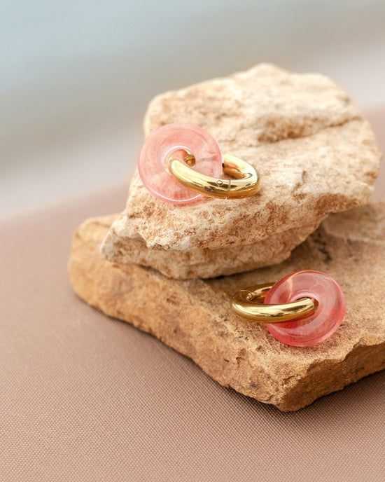 Chunky Peachy Donut Hoop Set Medium gold