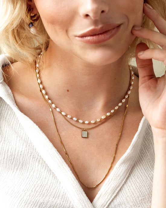Summertime Pearl Necklace Silver