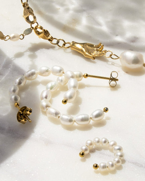 Pippo Pearl Ear Cuff Rose Gold