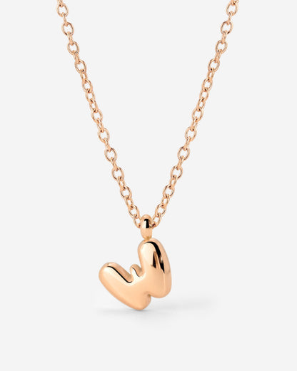 Bubble Letter Necklace Rose Gold
