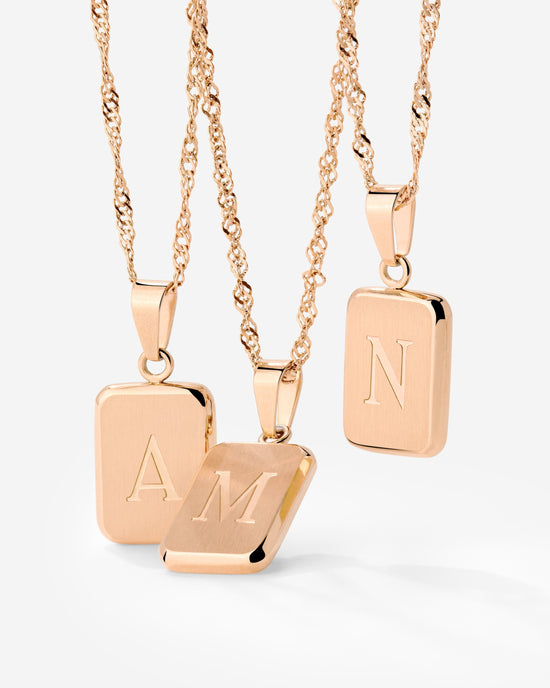 Letter Necklace Rose Gold