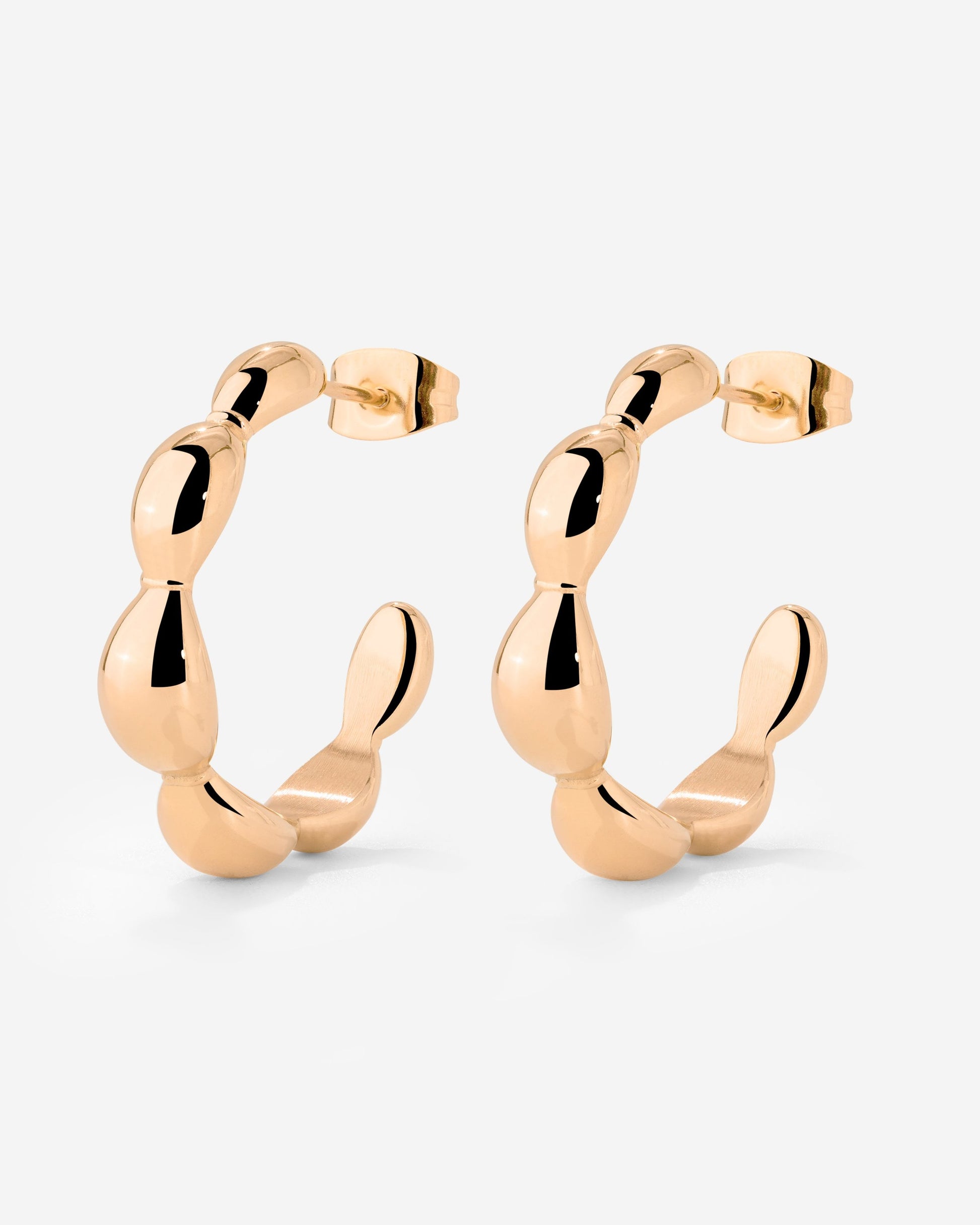 Graceful Curves Hoop Studs Rose Gold