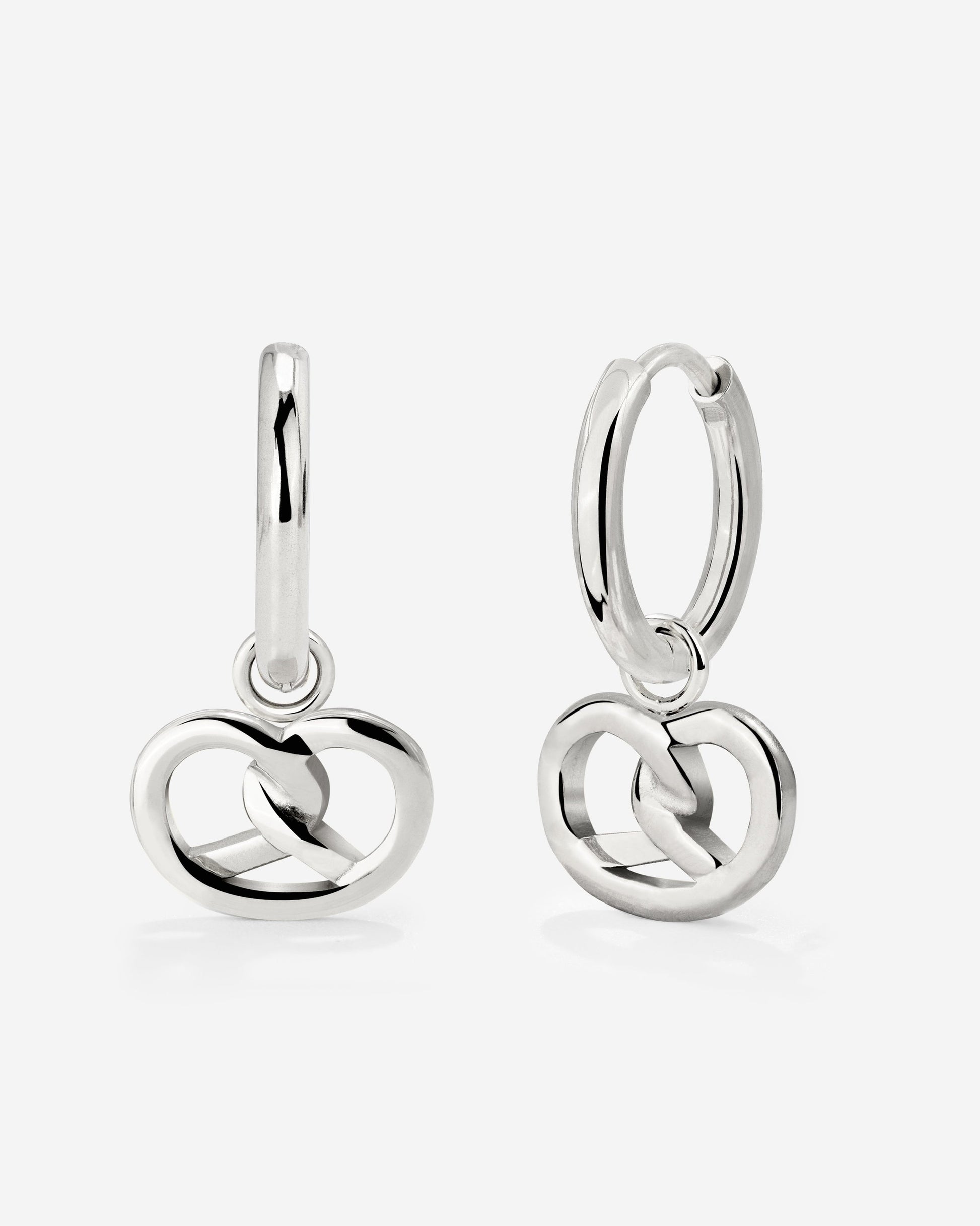 Pretzel Babe Hoop Set Small Silver