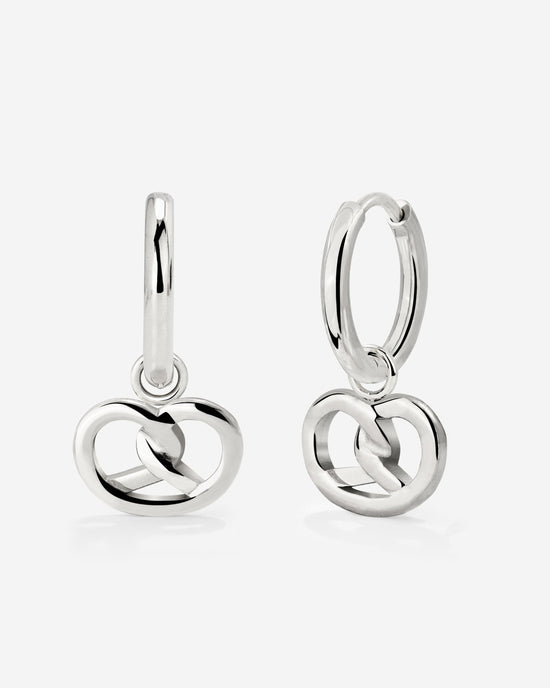 Pretzel Babe Hoop Set Small Silver