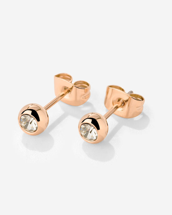 Bezel Bling Studs Rose Gold