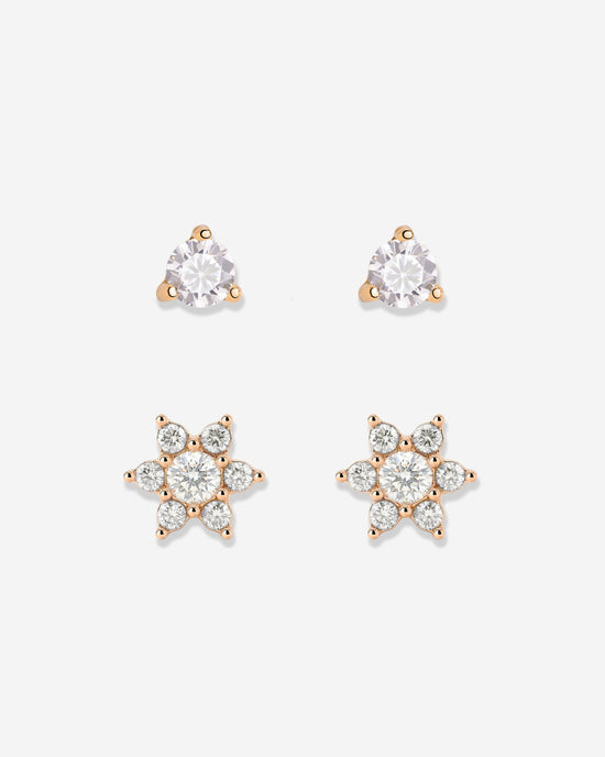 Glimmering Petals Stud Bundle Rose Gold