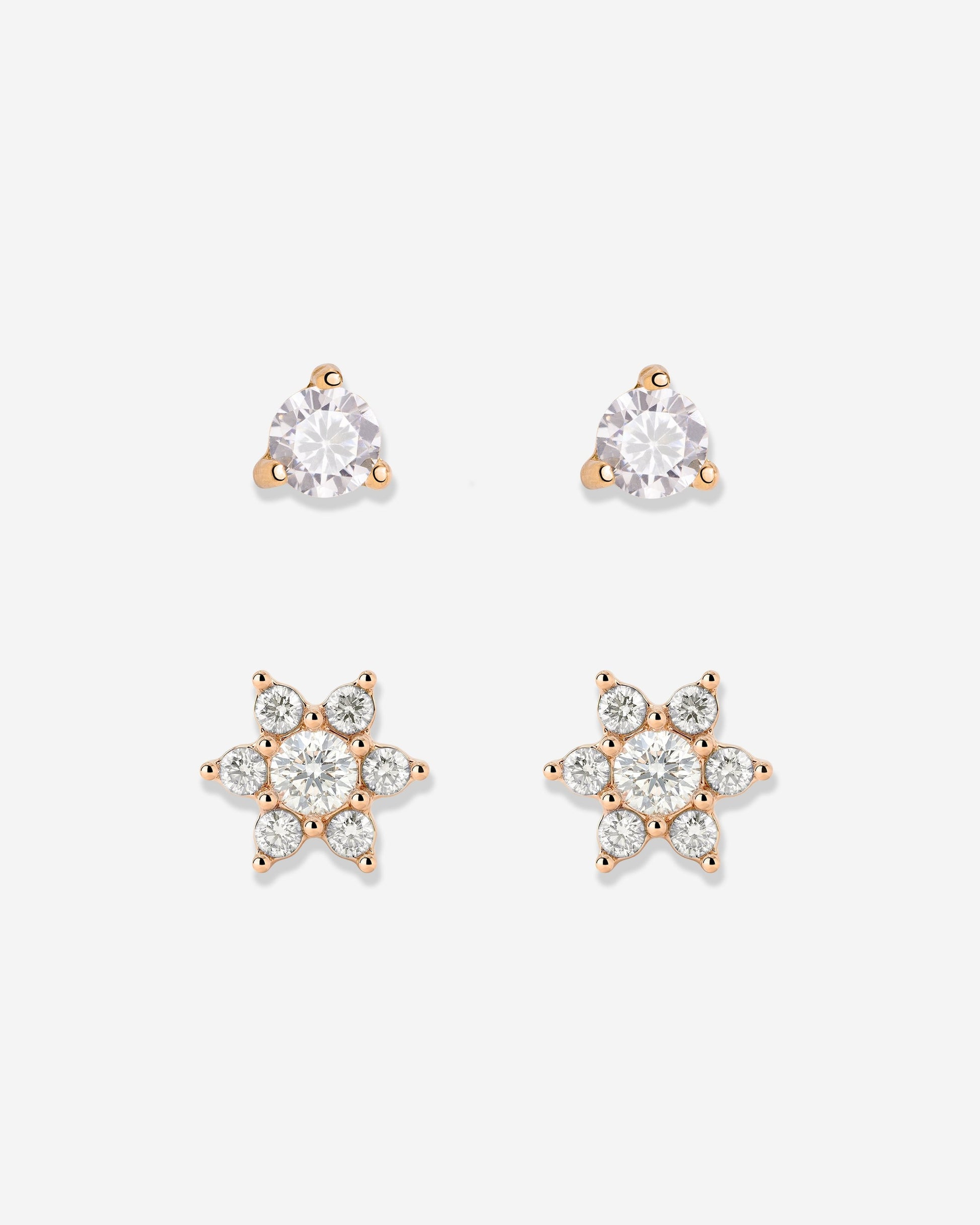 Glimmering Petals Stud Bundle Rose Gold
