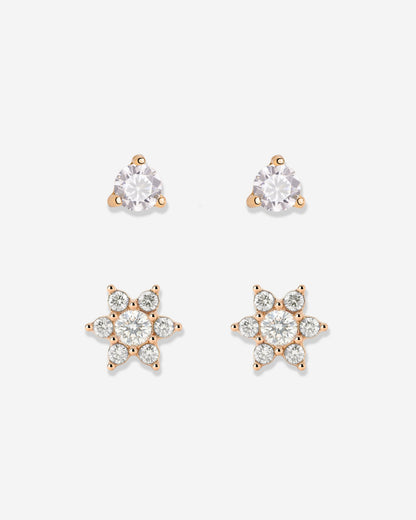 Glimmering Petals Stud Bundle Rose Gold