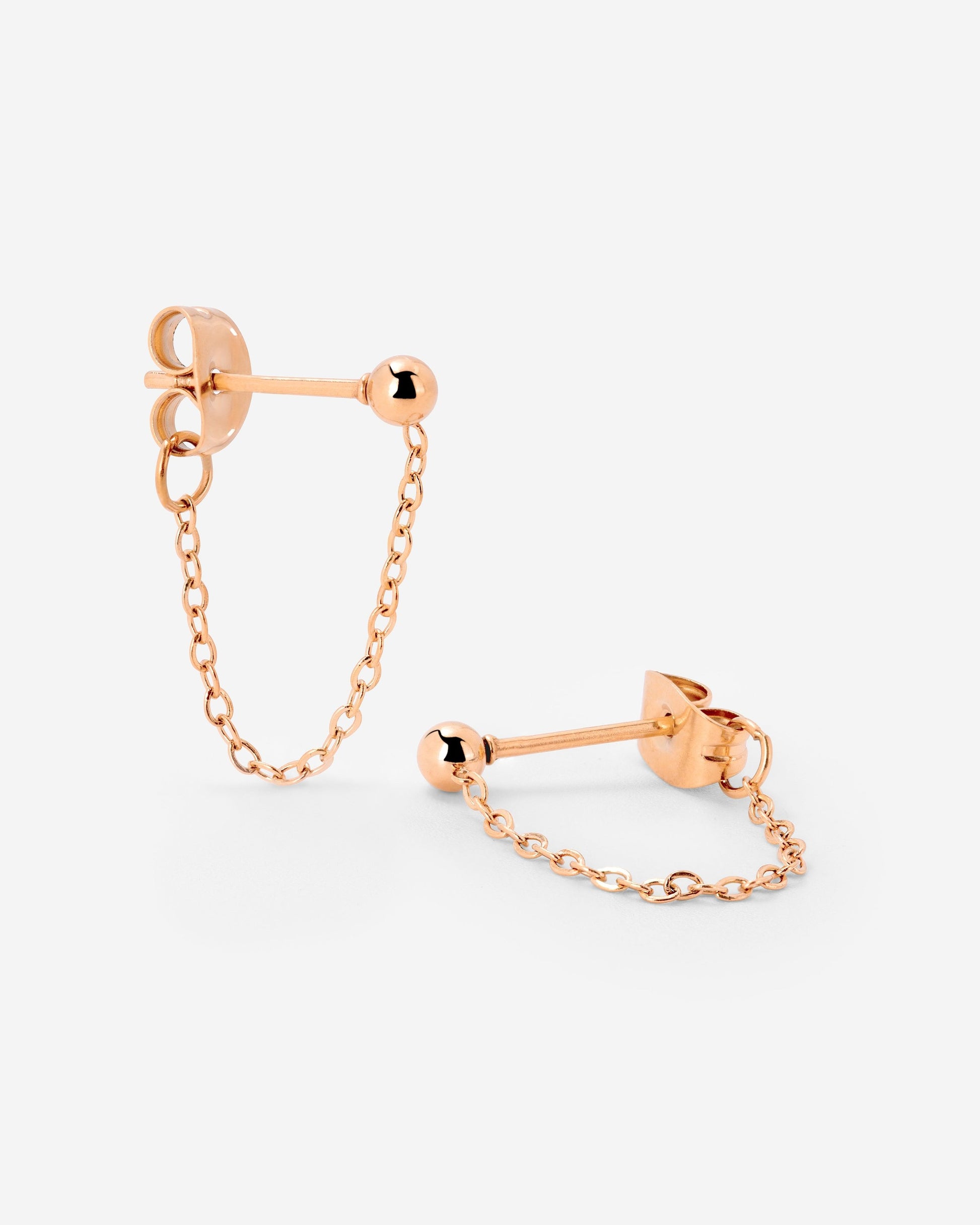 Chained Studs Rose Gold