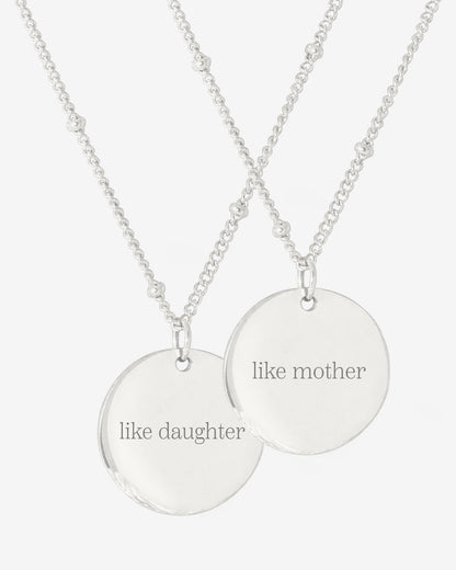 Mother & Daughter Necklace Silver