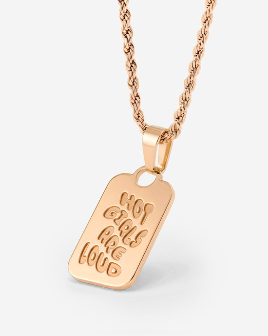 Hot girls are loud Necklace Rose Gold