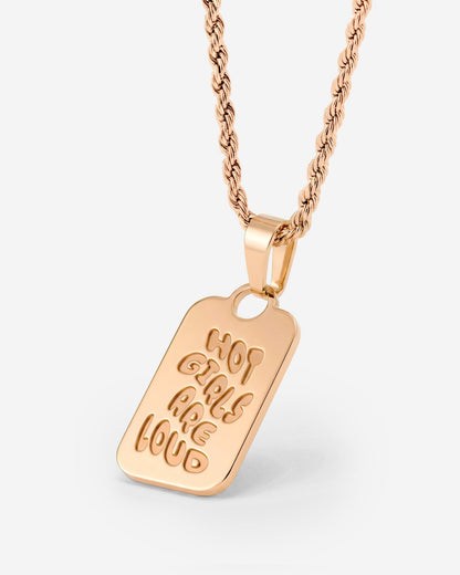 Hot girls are loud Necklace Rose Gold