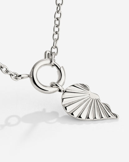 Twin Flame Left Classic Chain Necklace Set Silver