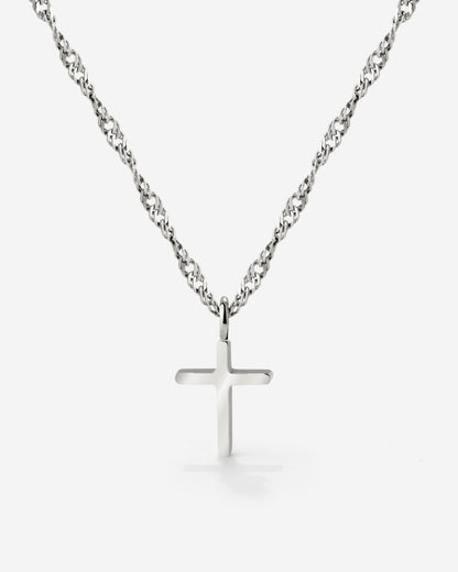 Saints Cross Necklace Silver