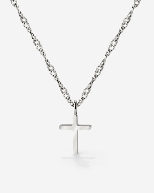 Saints Cross Necklace Silver