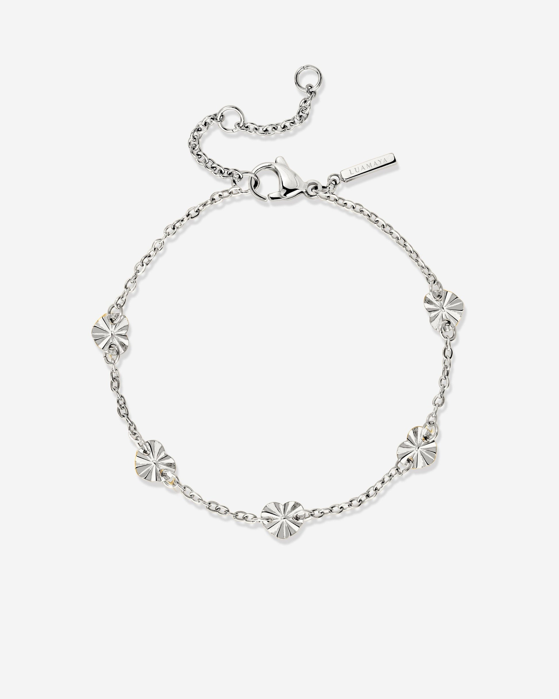 Glass Heart Bracelet Silver
