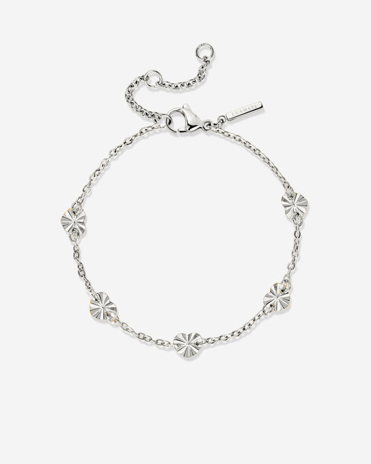 Glass Heart Bracelet Silver
