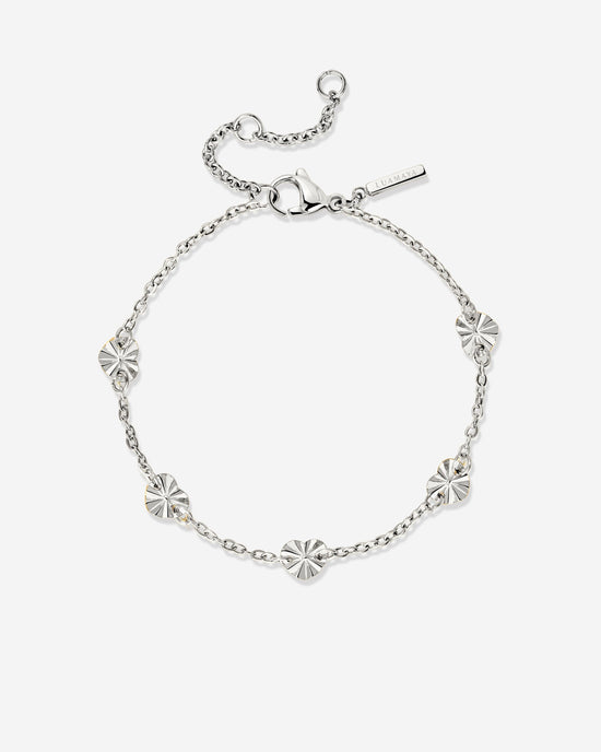 Glass Heart Bracelet Silver