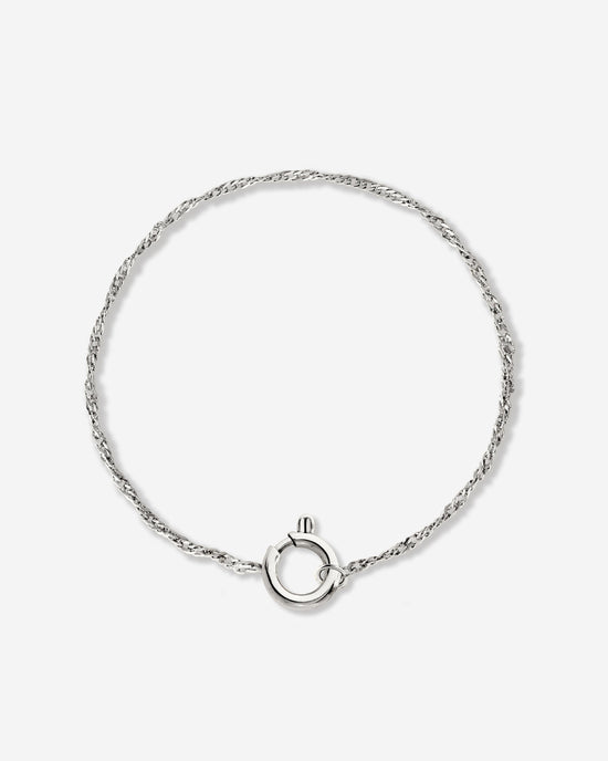 Singapore Chain Charm Bracelet Silver